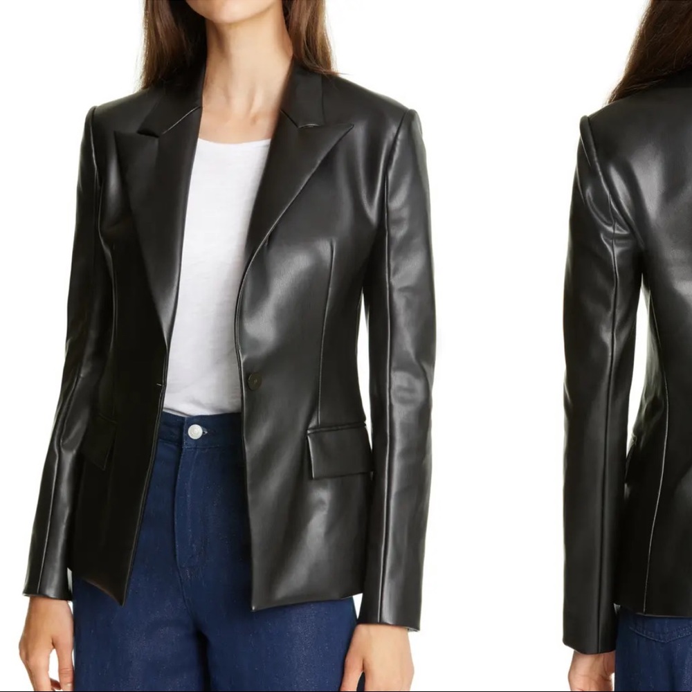 New 100% leather blazer jacket